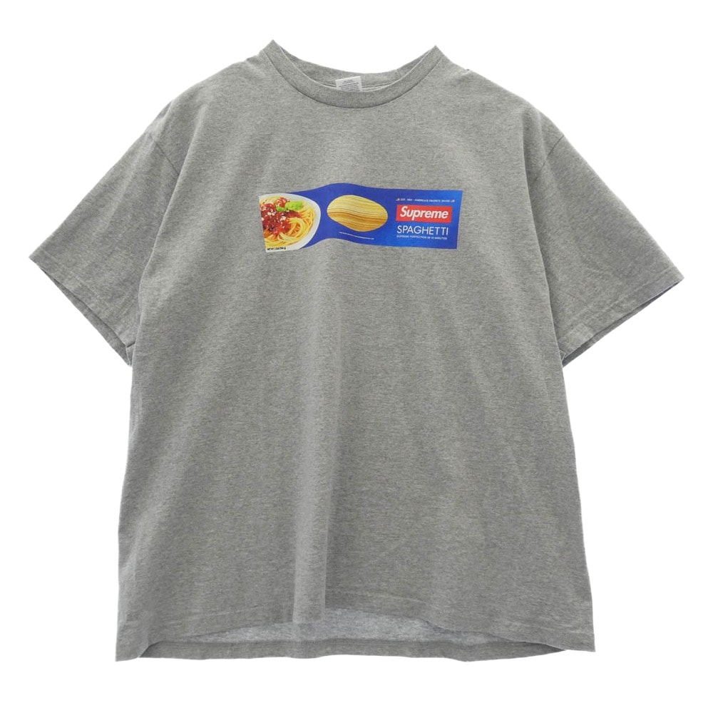 Supreme シュプリーム Tシャツ 21AW Spaghetti Tee スパゲッティ 半袖 Tシャツ グレー系 XL【美品】【中古】