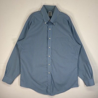 古着 ブルックスブラザーズ Brooks Brothers 長袖シャツ チェック 胸ポケ 1818 L 水色系 マルチカラー メンズ