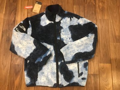 Supreme x The North Face Bleached Denim Print Fleece Jacket "Indigo"
