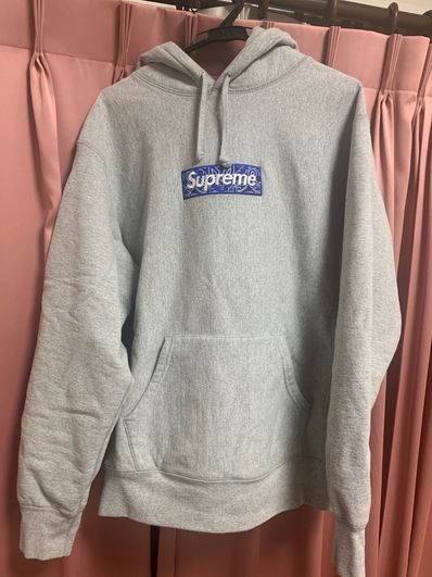 Supreme Bandana Box Logo Hooded Sweatshirt "Grey"