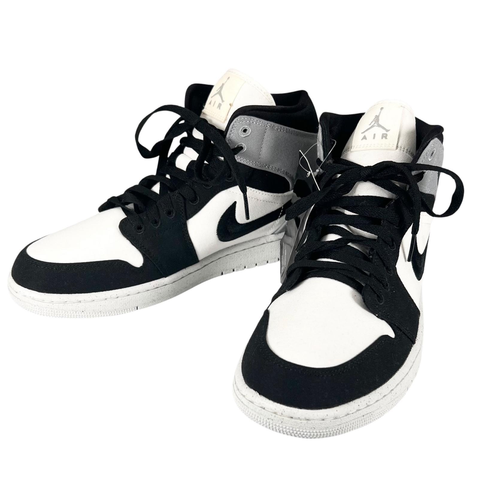 極美品 NIKE ナイキ AIR JORDAN 1 MID SE DV0427 100 スニーカー 合成繊維 ブラック メンズ 29 ハイカット【古着】【中古】