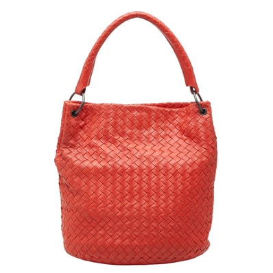ボッテガヴェネタ イントレチャート ワンショルダーバッグ 255690 オレンジ レザー レディース BOTTEGAVENETA 【中古】