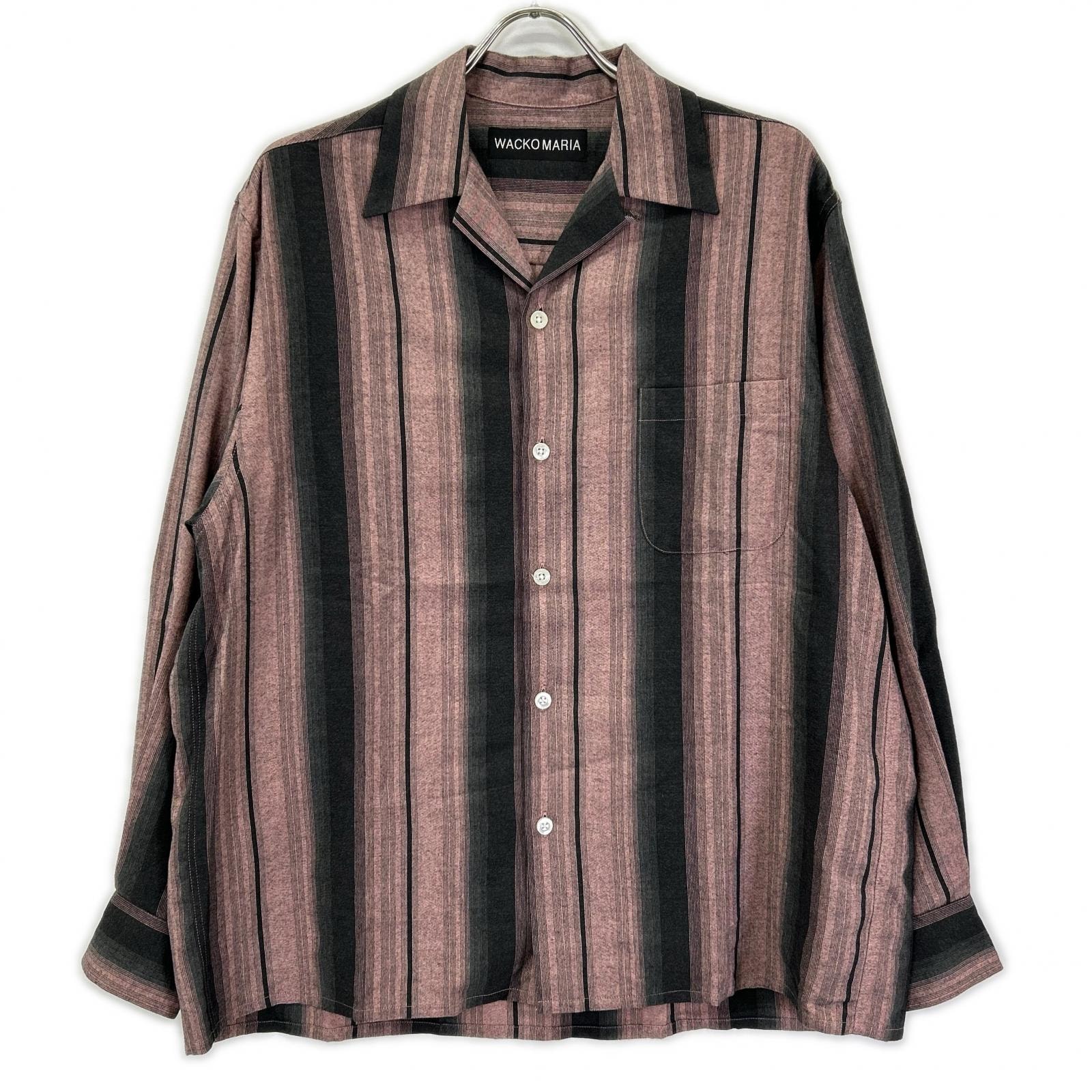 ワコマリア OMBRE STRIPED OPEN COLLAR SHIRT シャツ M