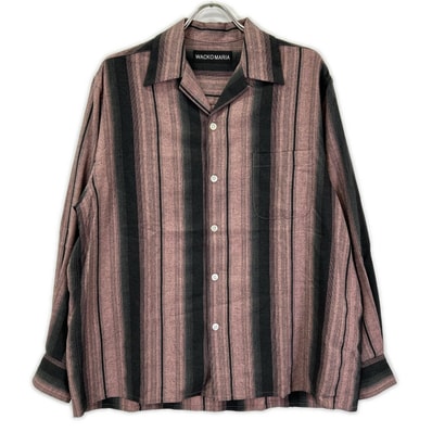 ワコマリア OMBRE STRIPED OPEN COLLAR SHIRT シャツ M