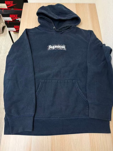 Supreme Bandana Box Logo Hooded Sweatshirt "Navy"