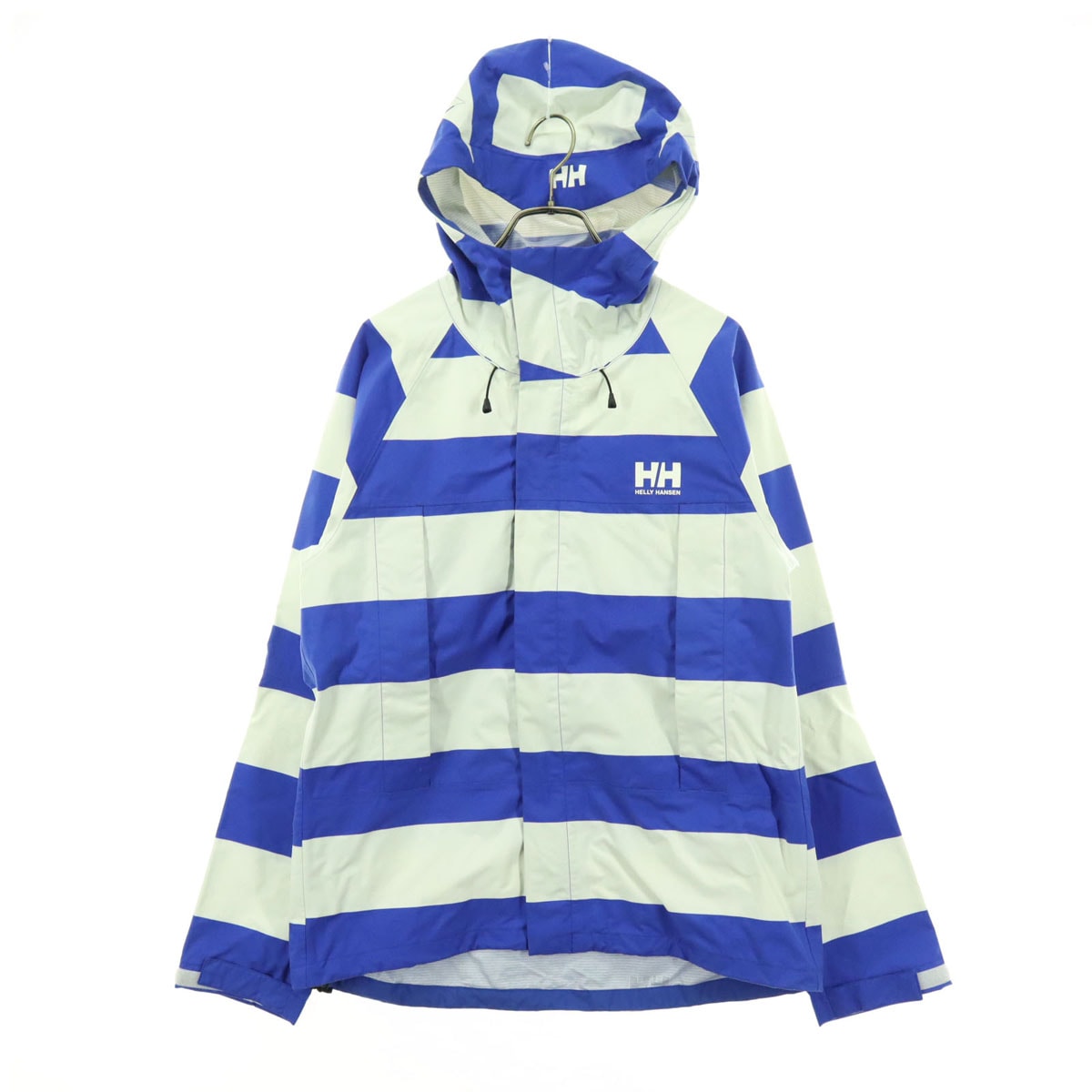 HELLY HANSEN ヘリーハンセン ボーダー柄 長袖 ナイロンジャケット S ブルー ツートンカラー