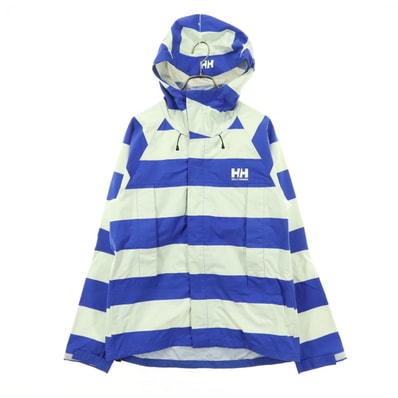 HELLY HANSEN ヘリーハンセン ボーダー柄 長袖 ナイロンジャケット S ブルー ツートンカラー