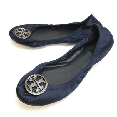 トリーバーチ/TORY BURCH★レザー/バレエシューズ【size:6M/22.5-23.0/紺/navy blue 】フラットシューズ/パンプス/Shoes◆UQ-624
