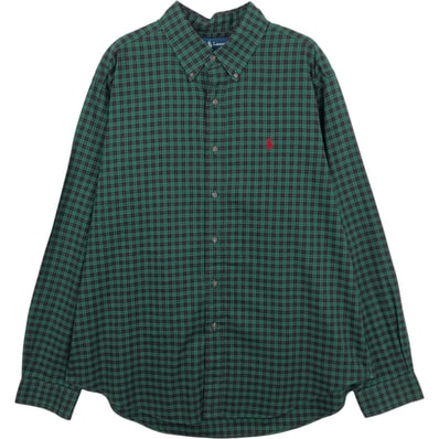 古着 ラルフローレン Ralph Lauren CLASSIC FIT クラシックフィット 長袖 ボタンダウンチェックシャツ メンズXL相当/eaa661376