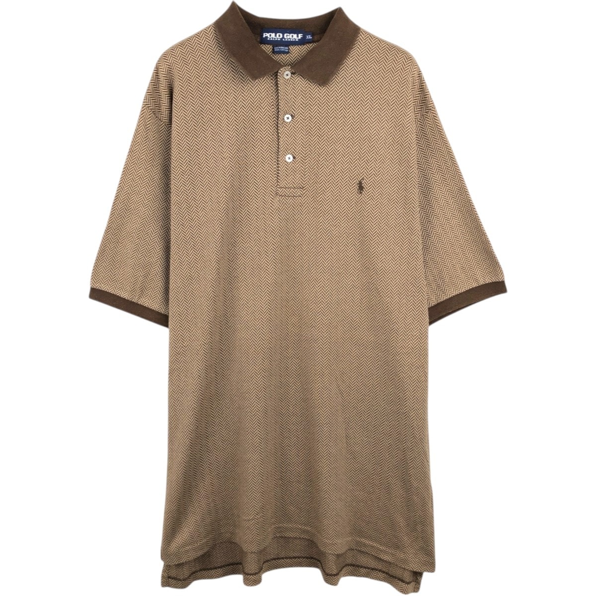 古着 ラルフローレン Ralph Lauren POLO GOLF ポロゴルフ ヘリンボーン 半袖 ポロシャツ メンズXL相当/eva001400