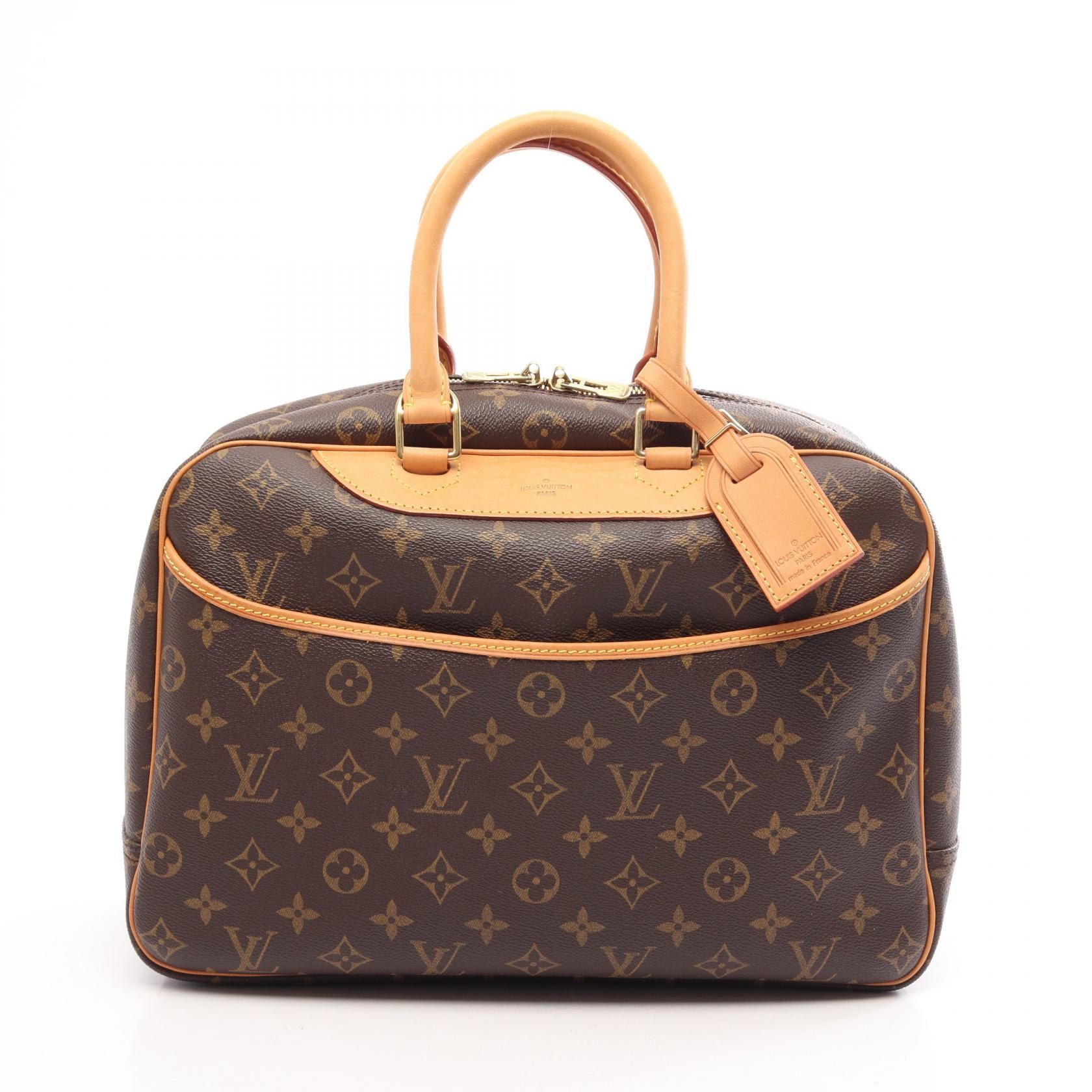 ルイ・ヴィトン LOUIS VUITTON ドーヴィル ボーリングヴァニティ モノグラム ハンドバッグ バッグ PVCコーティングキャンバス レザー モノグラム レディース ブラウン系 M47270 【中古】