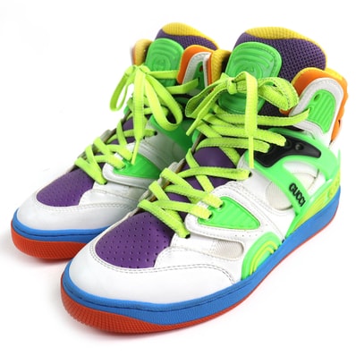 未使用品 グッチ ハイカットスニーカー BASKET バスケット マルチカラー 36