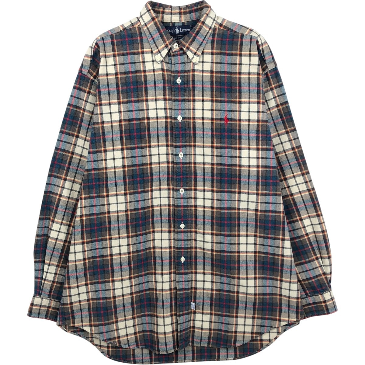 古着 ラルフローレン Ralph Lauren 長袖 ボタンダウンチェックシャツ メンズL相当/eaa661375