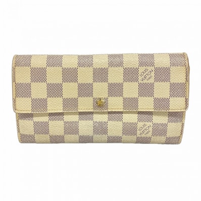 【6ec2714】ルイヴィトン 長財布 ダミエ・アズール ポルトフォイユサラ N61735 ホワイト【中古】レディース