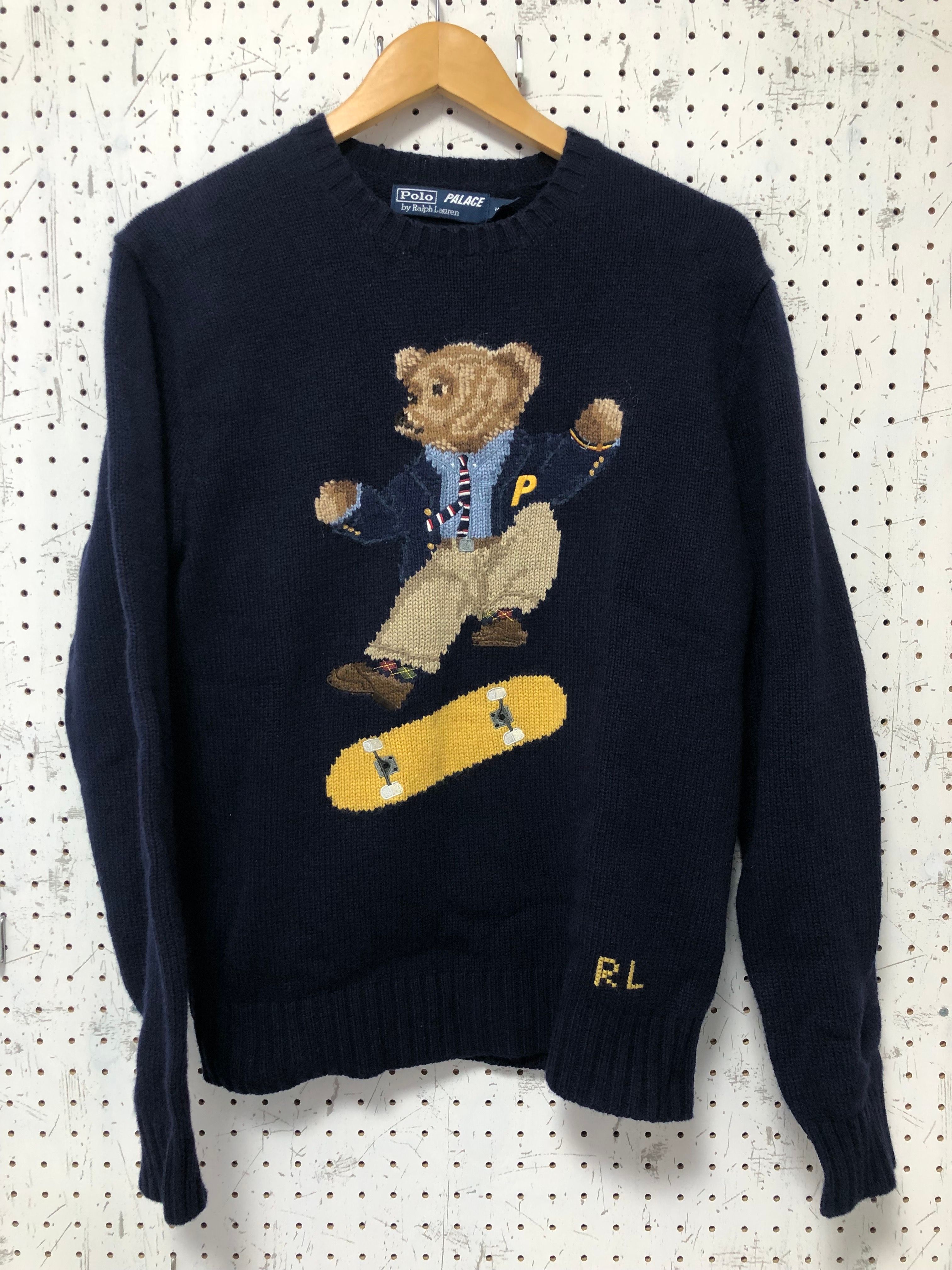PALACE / Ralph Lauren Skate Polo Bear Sweater "Navy"