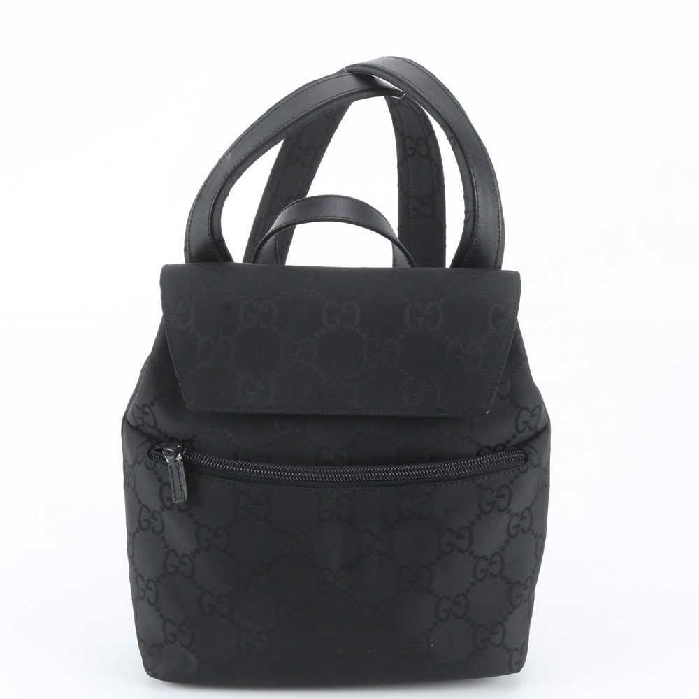 ■美品 グッチ GGナイロンリュックサック レザー×ナイロン