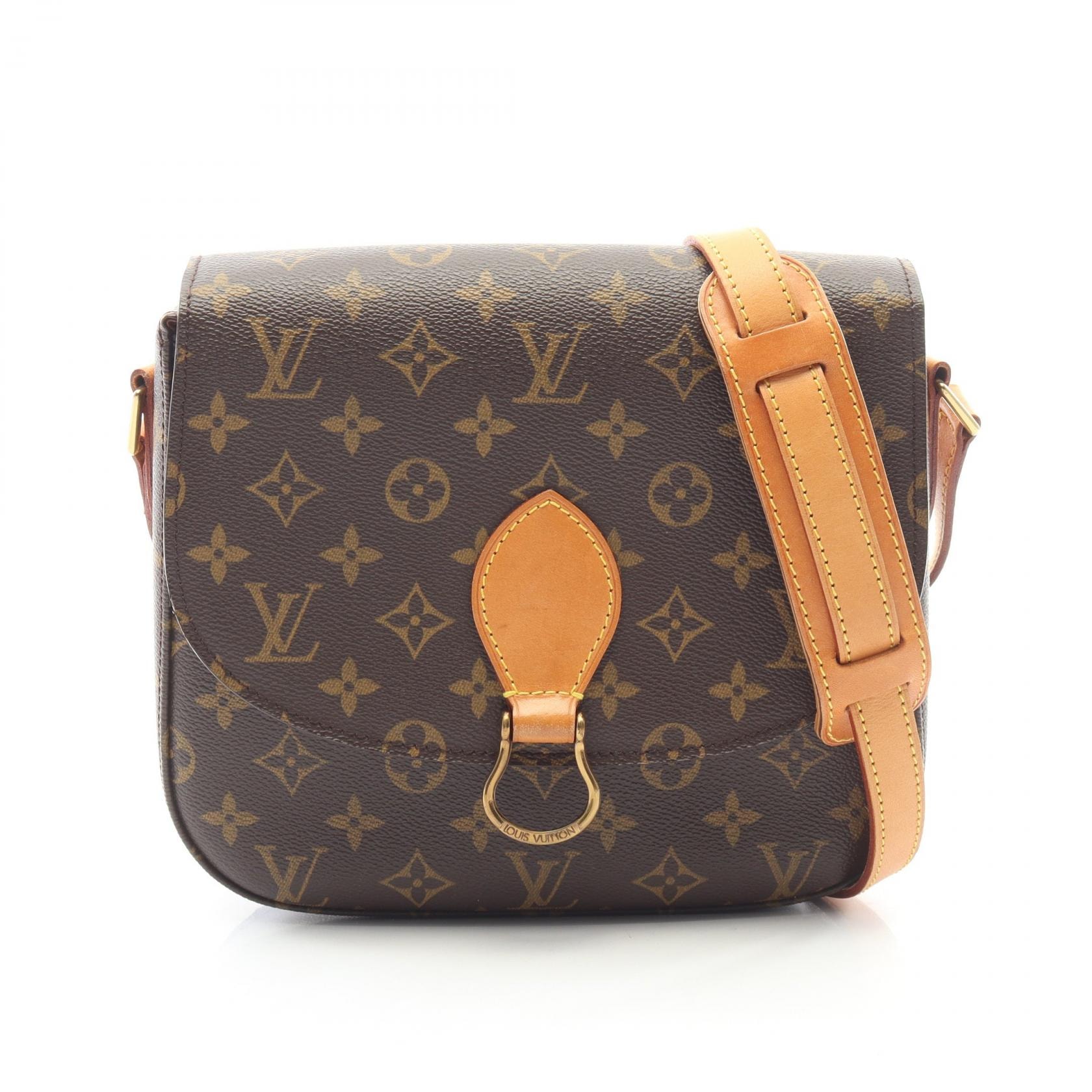 ルイ・ヴィトン LOUIS VUITTON サンクルーGM ショルダーバッグ バッグ PVCコーティングキャンバス レザー モノグラム レディース ブラウン系 M51242 【中古】