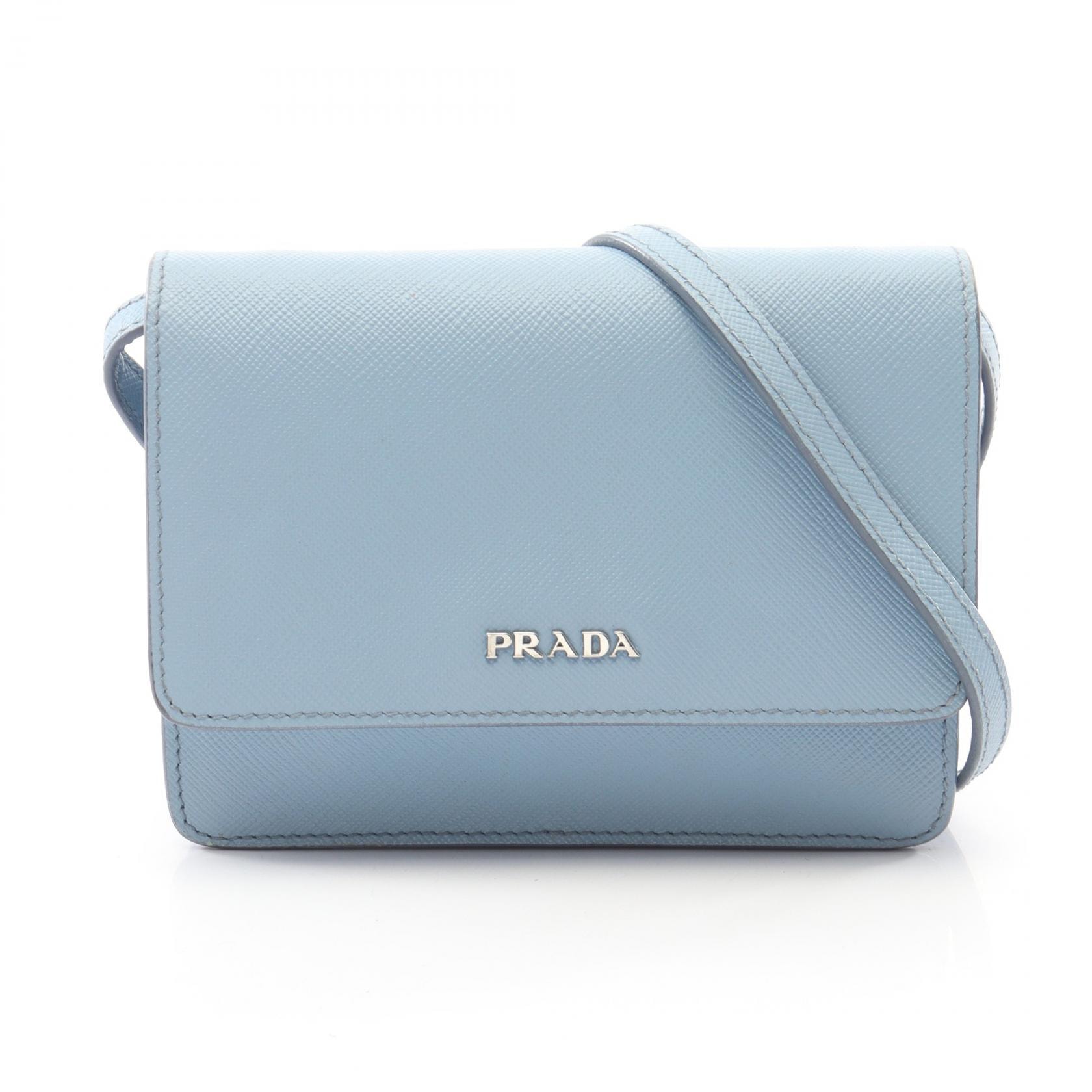 プラダ PRADA ショルダーバッグ バッグ サフィアーノレザー レディース ブルー系 【中古】
