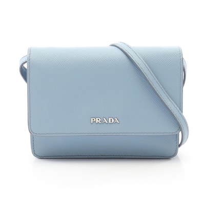 プラダ PRADA ショルダーバッグ バッグ サフィアーノレザー レディース ブルー系 【中古】
