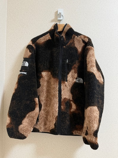 Supreme x The North Face Bleached Denim Print Fleece Jacket "Black"