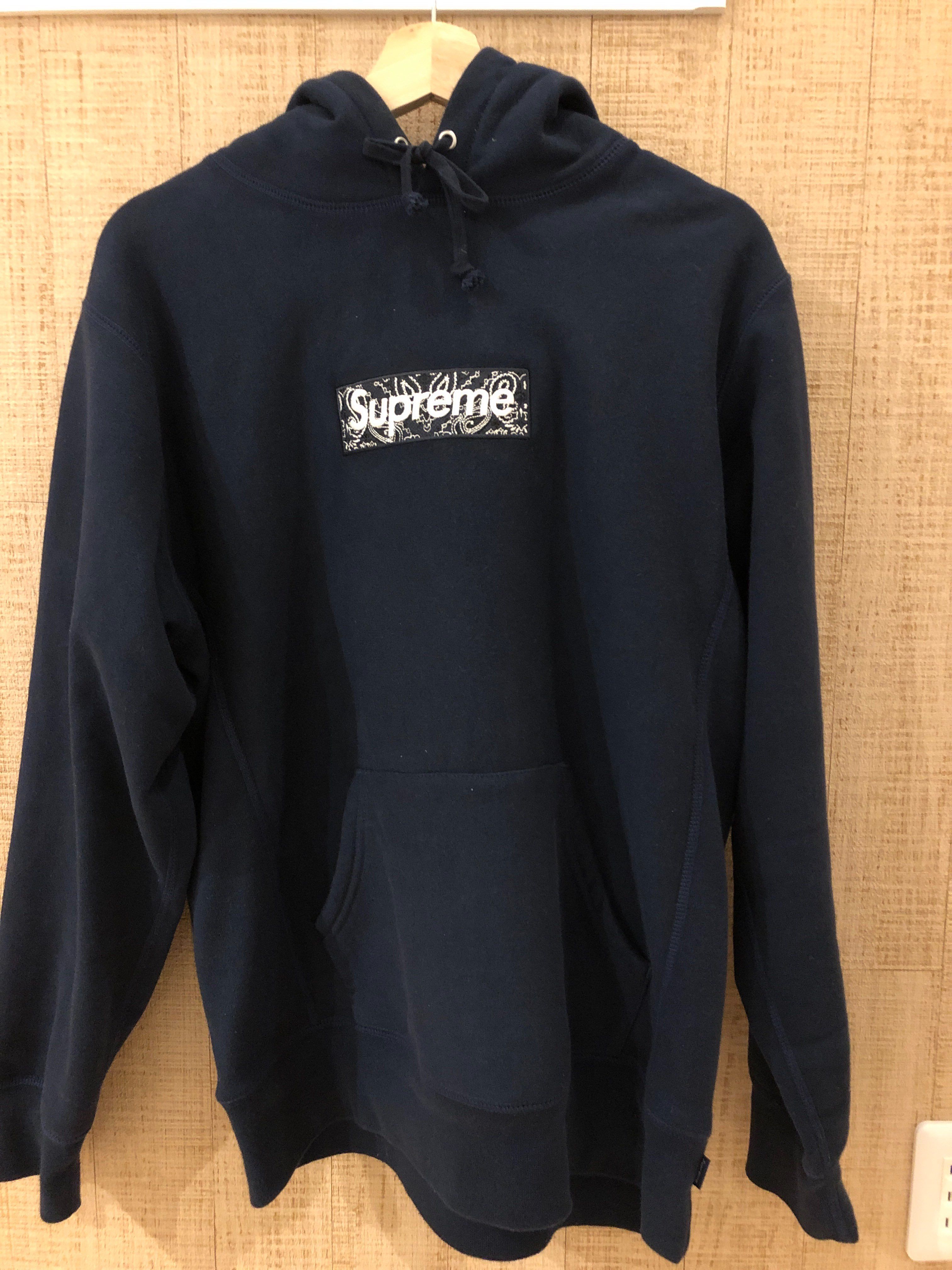 Supreme Bandana Box Logo Hooded Sweatshirt "Navy"
