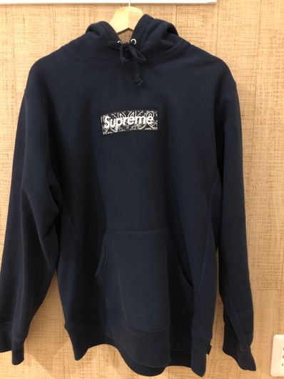 Supreme Bandana Box Logo Hooded Sweatshirt "Navy"