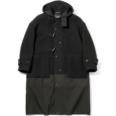 新品 Engineered Garments x Gloverall エンジニアードガーメンツ グローバーオール 22AW 別注 イギリス製 Monty – Retractable モンティ メルトンウールダッフルコート S BLACK 定価176,000円