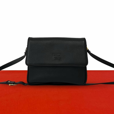 BURBERRY バーバリー シャドーホース ロゴ ノバチェック 柄 レザー ショルダーバッグ ブラック
43527