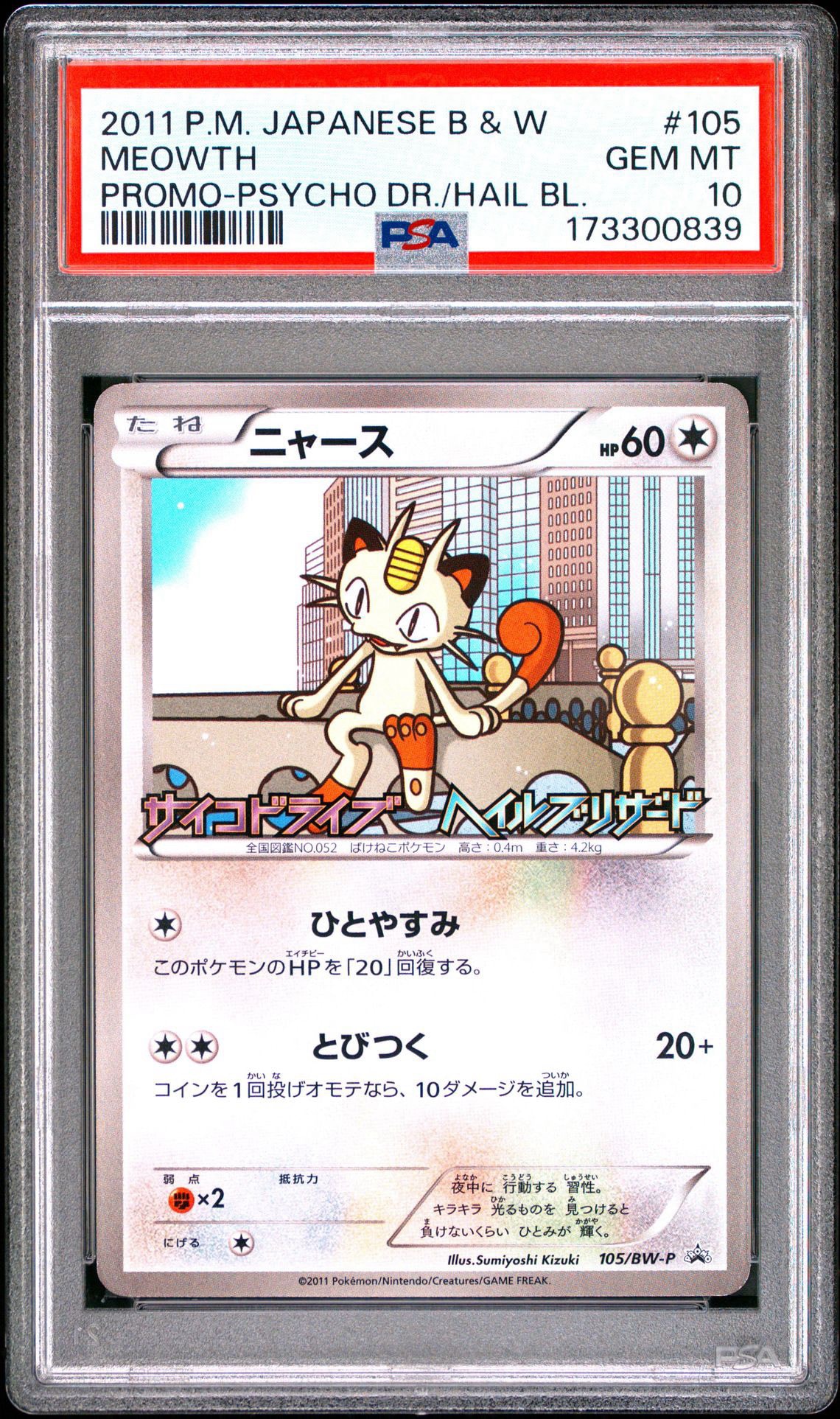 ニャース P [BW-P 105/BW-P](プロモーションカード「サイコドライブ ヘイルブリザード 発売記念キャンペーン」)