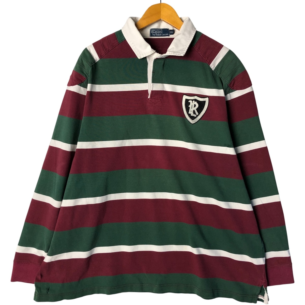 古着 ラルフローレン Ralph Lauren POLO by Ralph Lauren マルチボーダー 長袖 ラガーシャツ メンズXXL相当/eaa586581