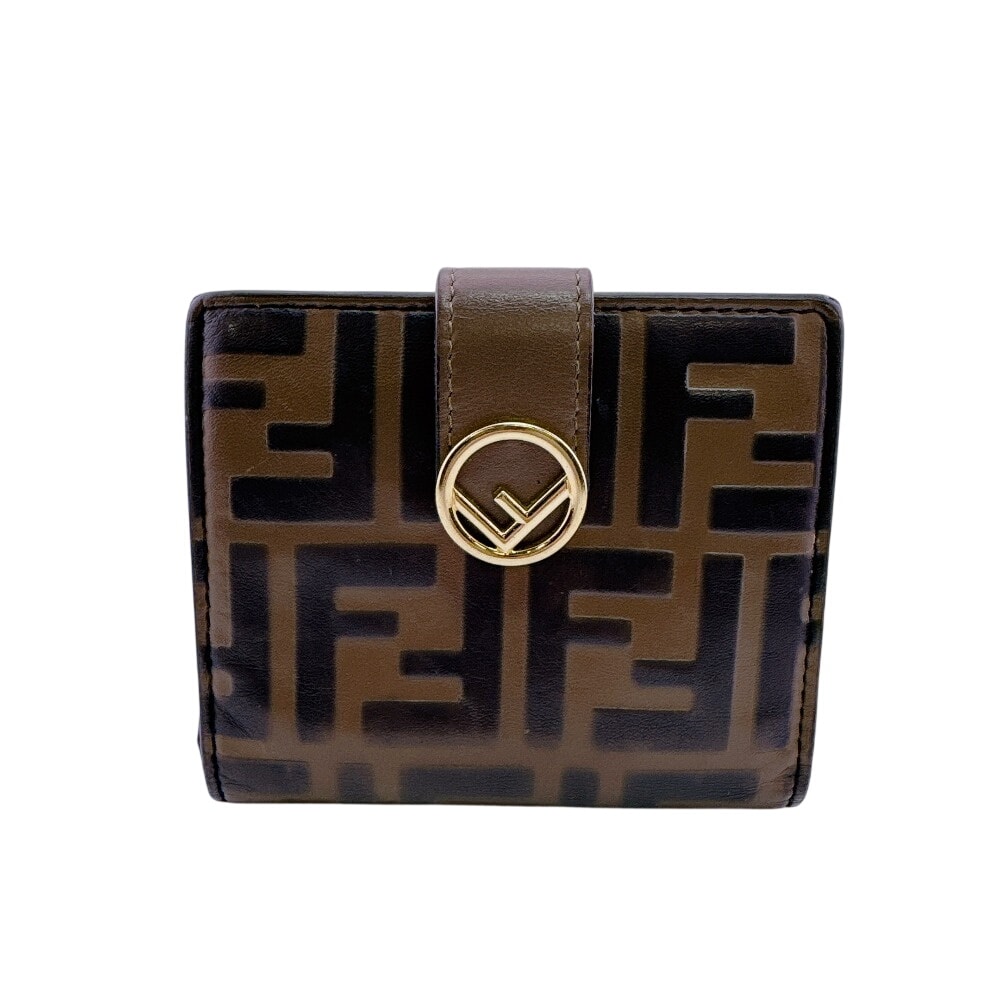 フェンディ FENDI 二つ折り財布 エフイズ コンパクト 8M0386 ブラウン
