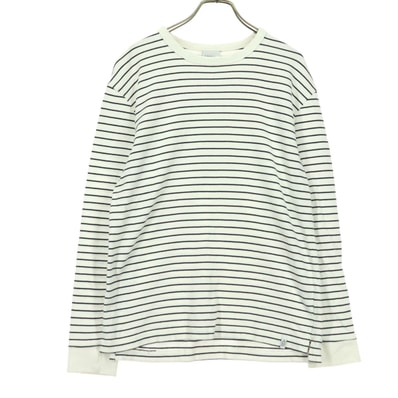 ZARA ザラ コットン ボーダー柄 長袖 カットソー S ホワイト系