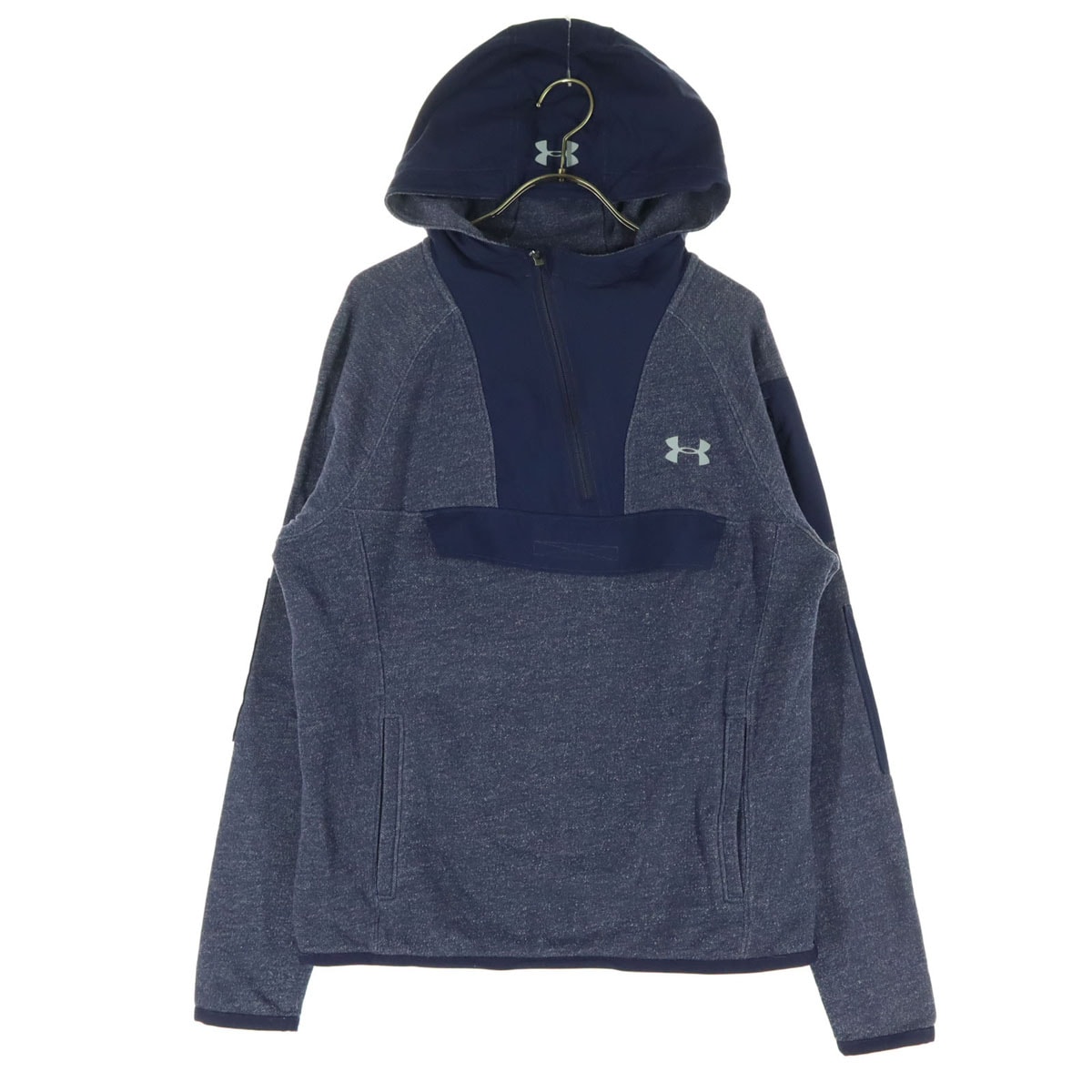 UNDER ARMOUR アンダーアーマー ワンポイントロゴ ハーフジップ パーカー M ネイビー系
