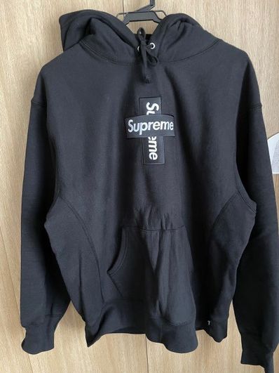 Supreme Cross Box Logo Hooded Sweatshirt "Black"