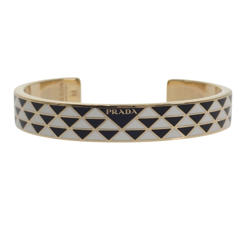 プラダ エナメルメタル ブレスレット M バングル【中古】【ABランク】