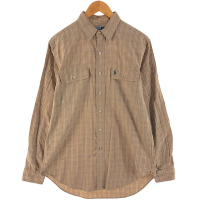 古着 ラルフローレン Ralph Lauren CLASSIC FIT 長袖 コットンチェックシャツ メンズM相当/eaa539309