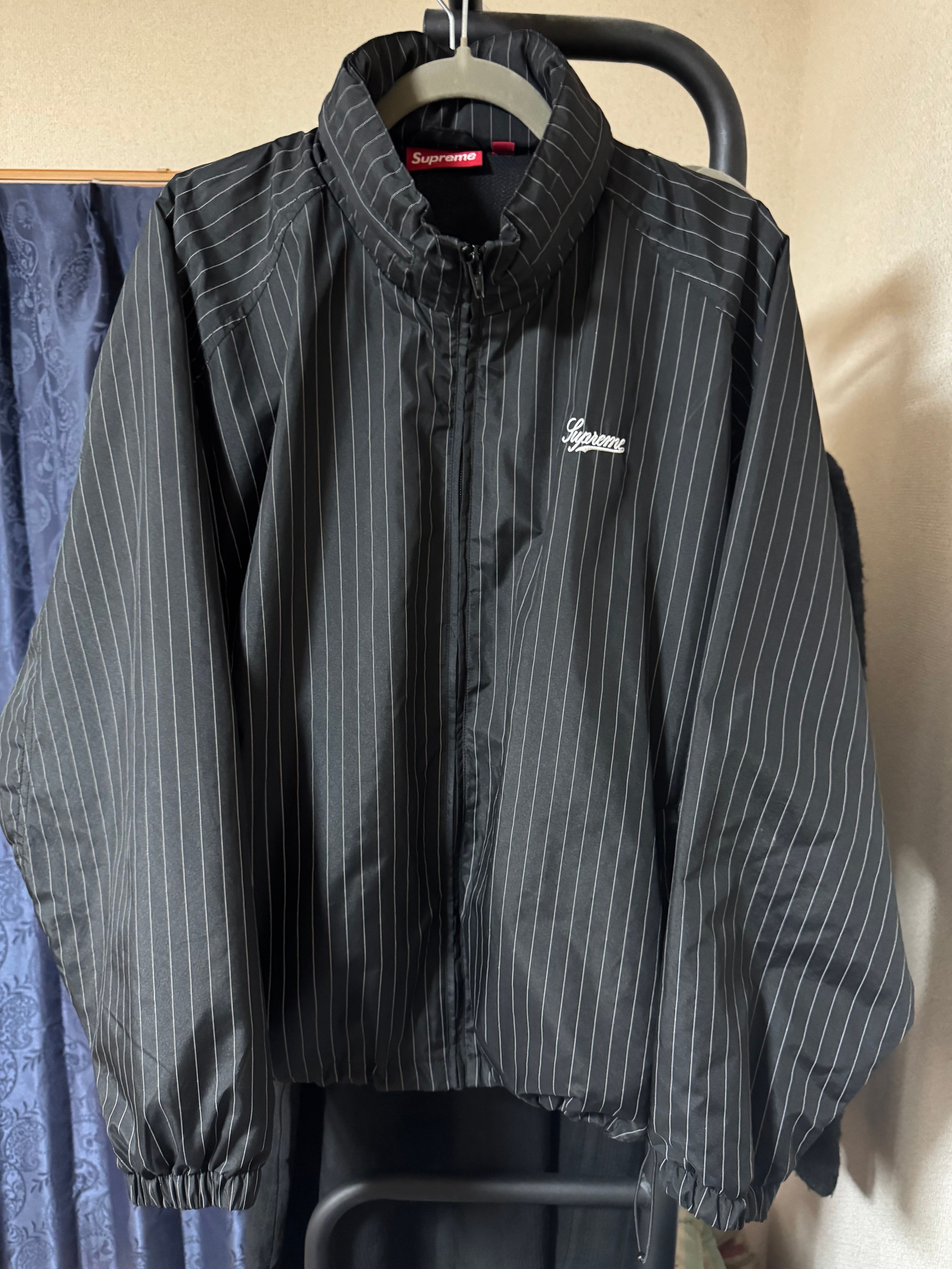 Supreme Reflective Pinstripe Track Jacket "Black"