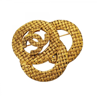 【6jdb0338-k】シャネル ブローチ ヴィンテージ ココマーク GPメッキ ゴールド【中古】レディース