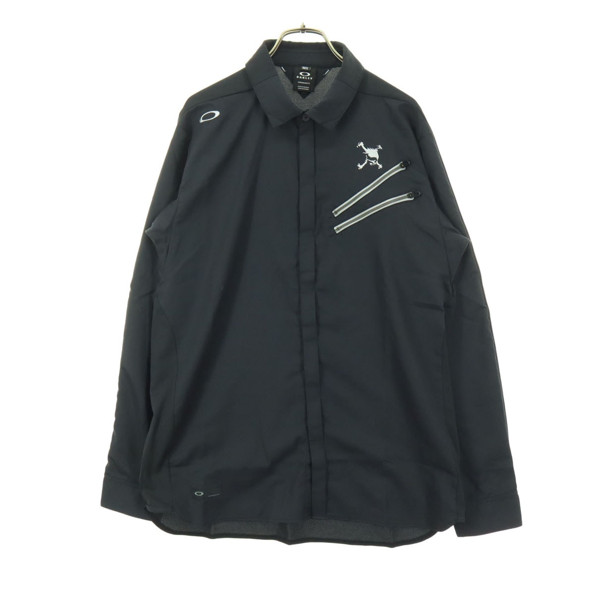 美品 OAKLEY オークリー ゴルフ 長袖 シャツ XL ブラック系