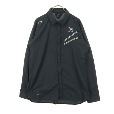 美品 OAKLEY オークリー ゴルフ 長袖 シャツ XL ブラック系