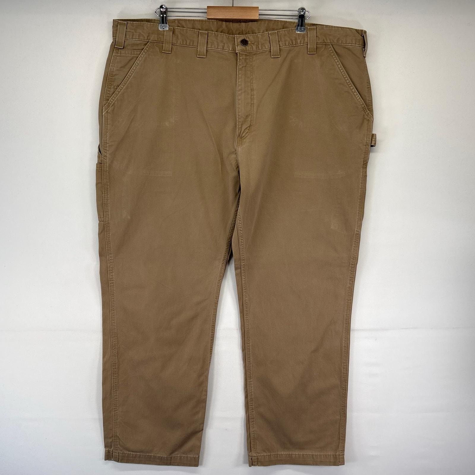 古着 カーハート Carhartt ダック パンツ ペインターパンツ ハンマーループ 大きいサイズ ジッパーフライ W46L30  ベージュ系 メンズ