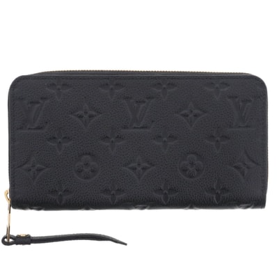 【値下げ】 LOUIS VUITTON ルイ・ヴィトン ジッピー・ウォレット 長財布 M61864 モノグラムアンプラント レザー ブラック レディース【中古】