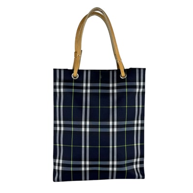 バーバリー BURBERRY ハンドバッグ ナイロンキャンバス ネイビー レディース【中古】 z10384