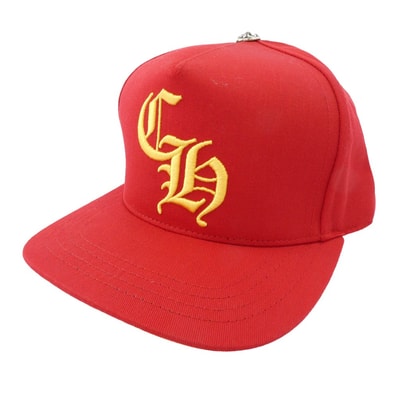 CHROME HEARTS クロムハーツ(原本無) 帽子 CH HAT CH刺繍 ベースボール キャップ 帽子 レッド系 イエロー系【中古】