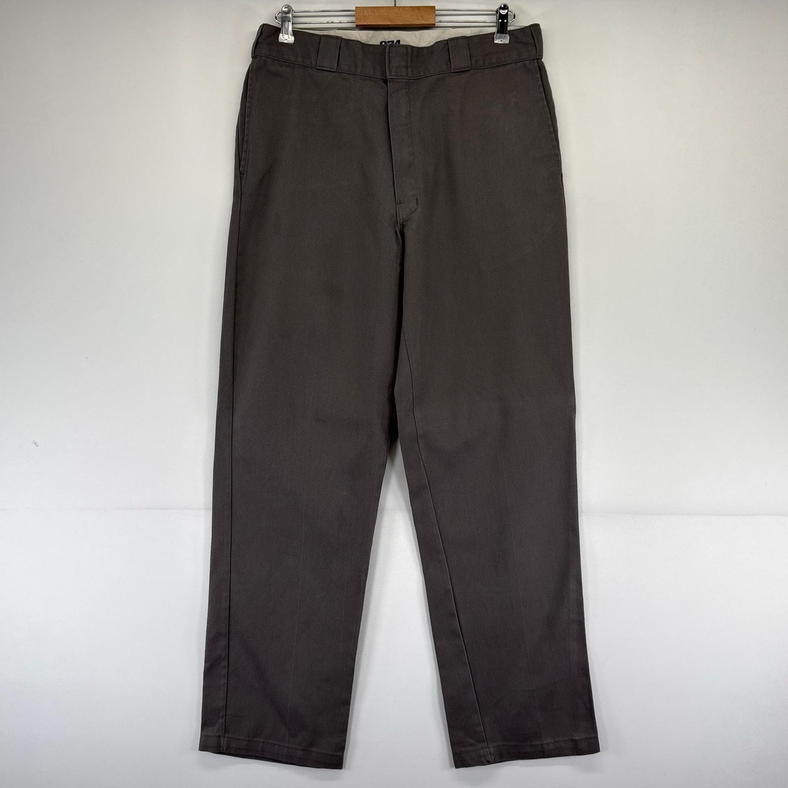 古着 ディッキーズ Dickies パンツ 874 FLEX ワークパンツ チノパン 大きいサイズ ワンポイントロゴ  グレー系 メンズ