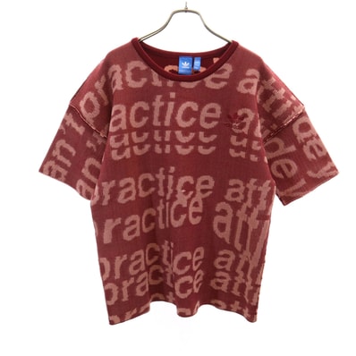 adidas アディダス トレフォイルロゴ 半袖 グラフィック Tシャツ M レッド系