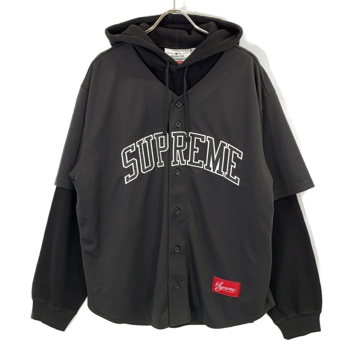 シュプリーム 25FW x Chicago White Sox Hooded Baseball Jersey ホワイトソックス フーデッド ベースボール ジャージ L
