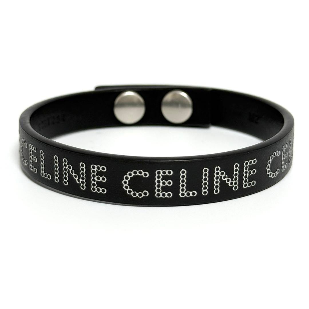 【新品同様・人気】セリーヌ メンズ モノクローム スタッズ ブレスレット
