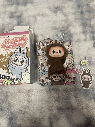 POP MART THE MONSTERS (LABUBU) Exciting Macaron Plush Series CHESTNUT COCOA (Secret)