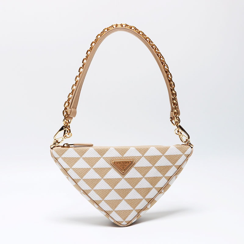 プラダ PRADA ロゴ トライアングル キャンバス ショルダーバッグ【中古】